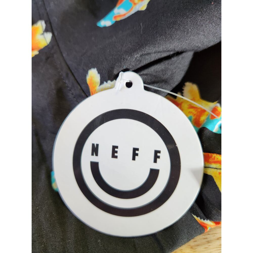 Neff Goldfish Koi Long Sleeve Button Down Black Shirt Men Extra Large NWT - Picture 6 of 8